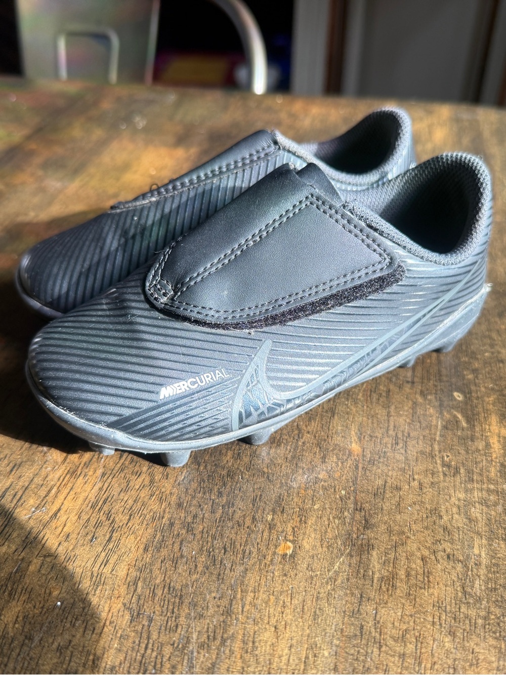 Kids Nike Mercurial Vapor 14 Elite FG black & gray soccer cleats